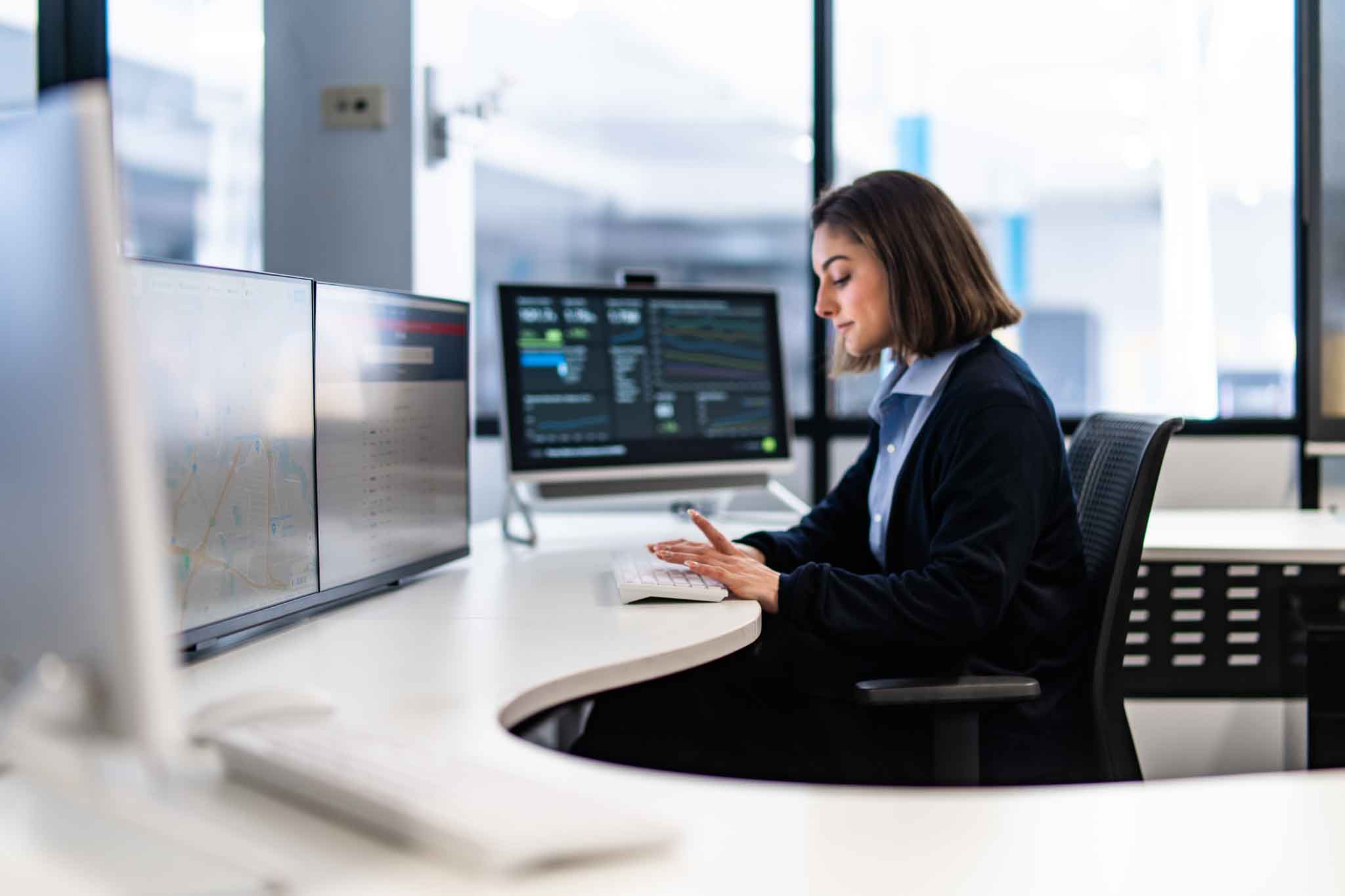 Office lady at SkyPark Airport Parking working in office